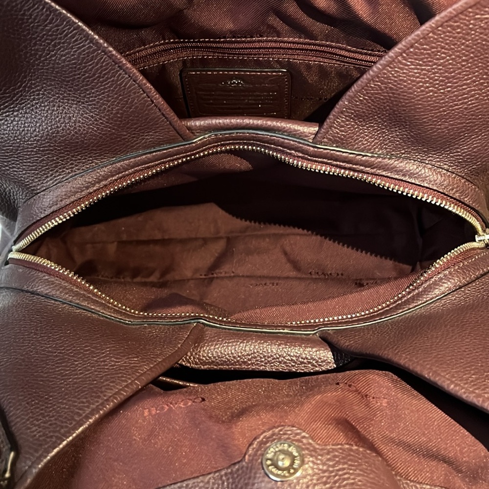 Coach Patchwork Hobo Bag in Plum and Brown - Picture 8 of 12
